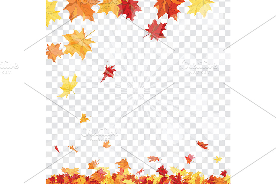Maple leaves on transparency grid in Illustrations - product preview 8