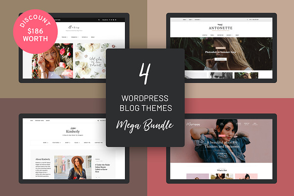 4 WordPress Blog Themes Mega Bundle