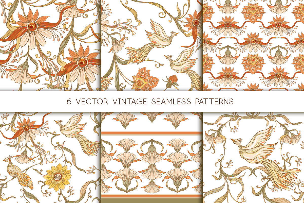 Floral Vintage Seamless Pattern in Patterns - product preview 8
