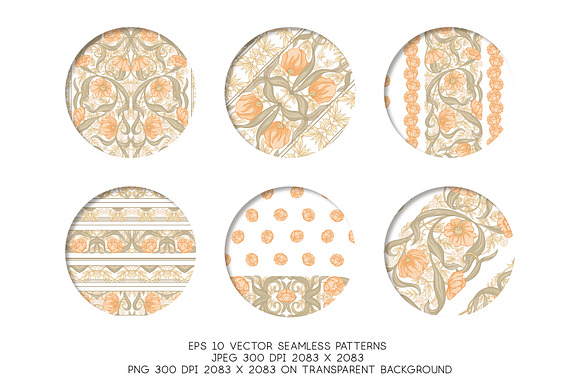 Floral pattern in Art Nouveau Style in Patterns - product preview 3