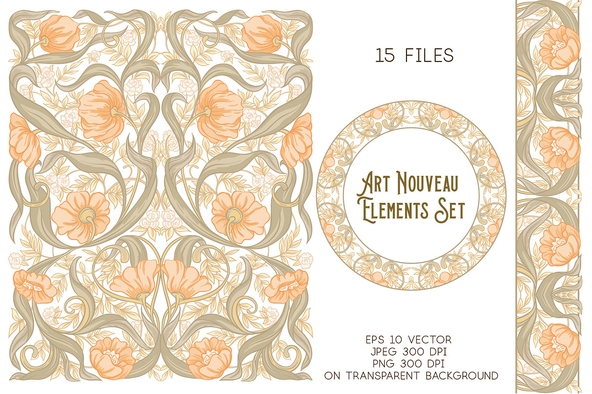 Set of Art Nouveau Elements in Objects - product preview 8