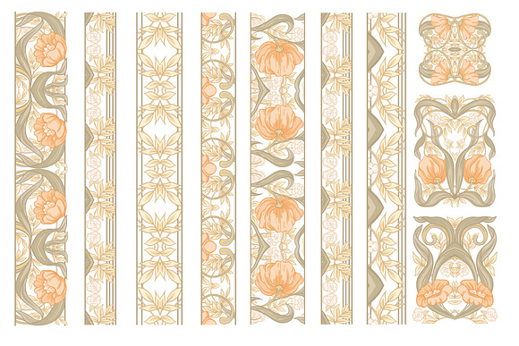 Set of Art Nouveau Elements in Objects - product preview 3