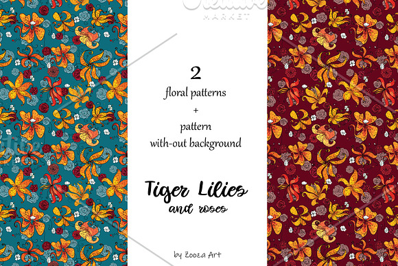 Tiger Lilies & Roses - clip-art in Illustrations - product preview 11