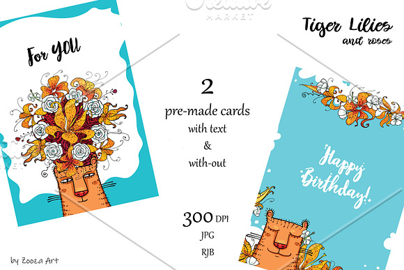 Tiger Lilies & Roses - clip-art in Illustrations - product preview 12