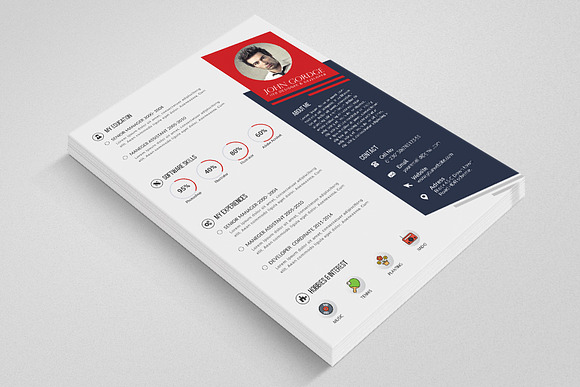 Stylish Word CV Resume Template in Resume Templates - product preview 1