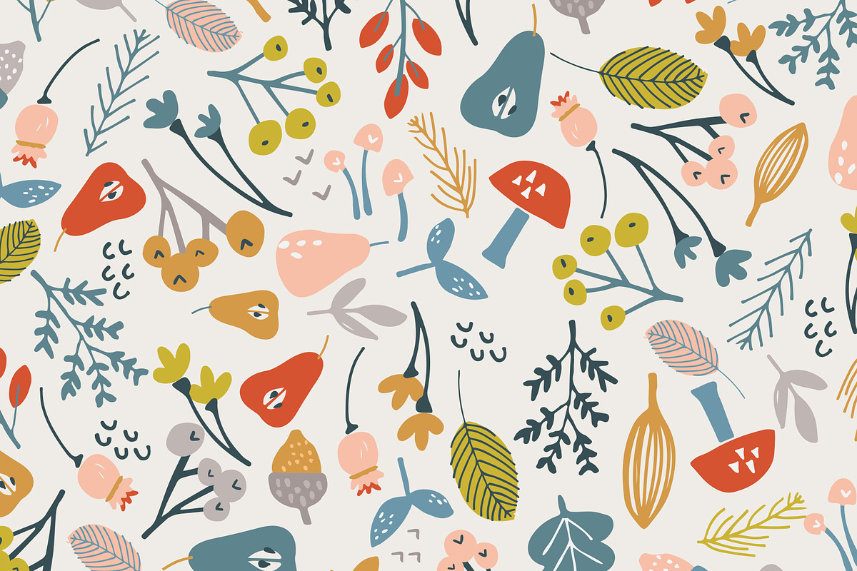 Fall Foliage Seamless Vector Pattern in Patterns - product preview 8