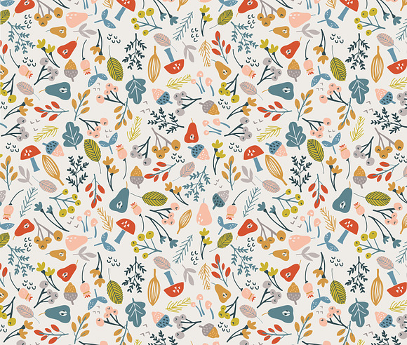 Fall Foliage Seamless Vector Pattern in Patterns - product preview 1