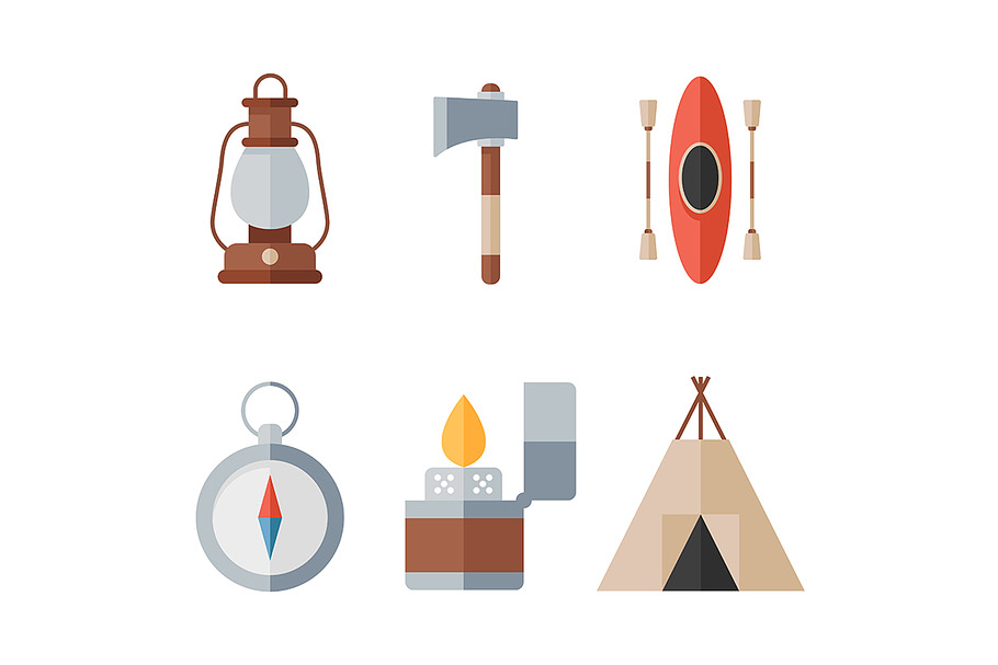 Vector summer camp icons in Summer Icons - product preview 8