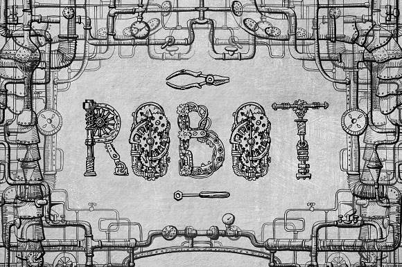 Mechanical alphabet in Illustrations - product preview 6