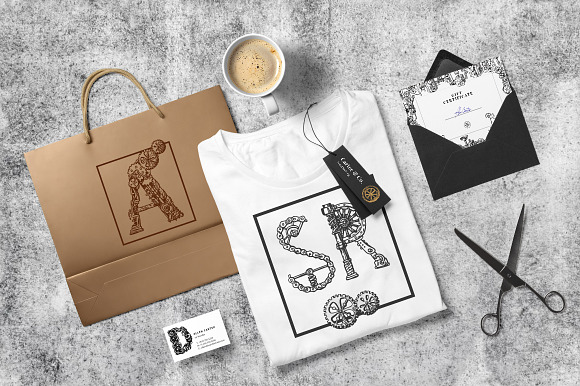 Mechanical alphabet in Illustrations - product preview 7