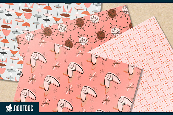 Pink 1950s vintage wallpaper designs in Patterns - product preview 2