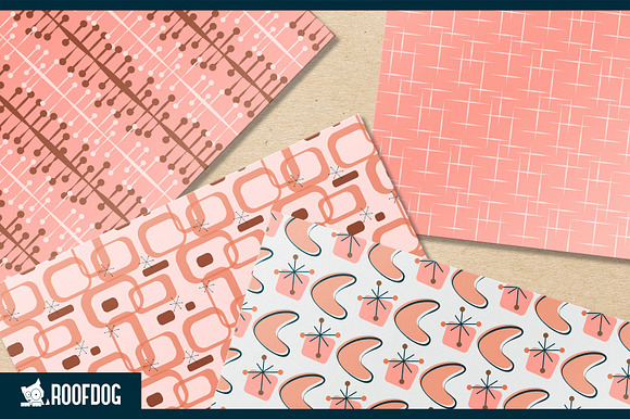 Pink 1950s vintage wallpaper designs in Patterns - product preview 3