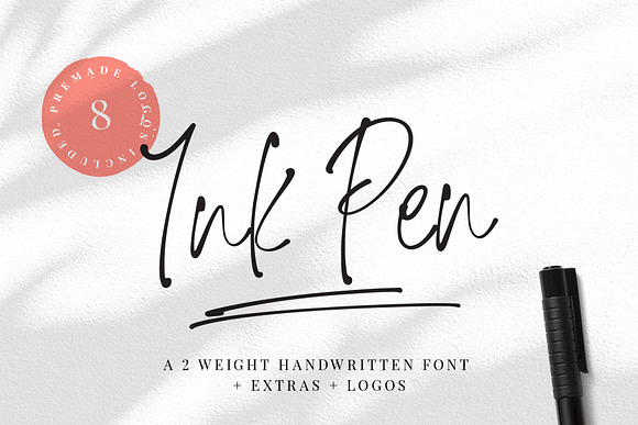 Ink Pen Handwritten Font & Logos in Script Fonts - product preview 8