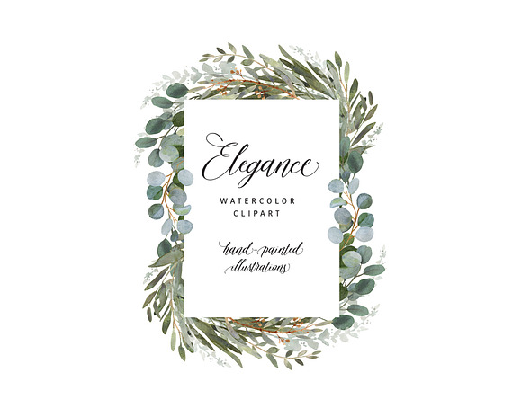 Elegance watercolor clipart in Illustrations - product preview 5
