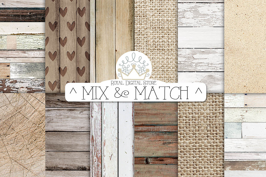 Wood digital paper in Textures - product preview 8