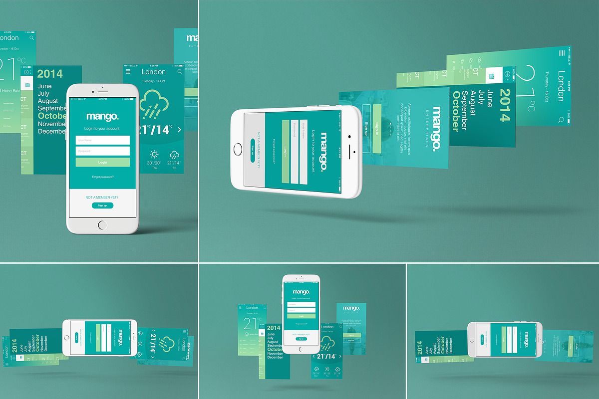 iPhone 6 Perspective Mockups in Mobile & Web Mockups - product preview 8