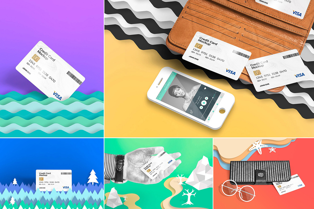 Credit Card Mockups in Mockup Templates - product preview 8