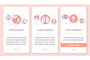 Health problems onboarding screen