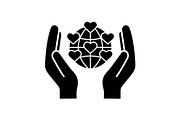 International charity glyph icon