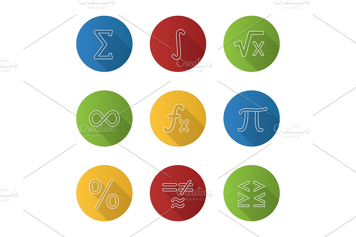 Mathematics icons set in Icons - product preview 8