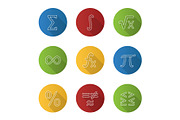 Mathematics icons set