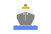 Cargo ship glyph color icon