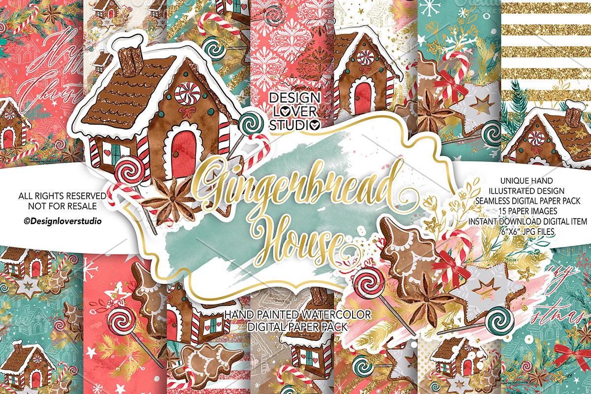 -50% Gingerbread house DP pack in Patterns - product preview 8