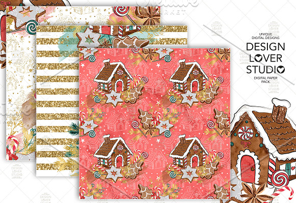 -50% Gingerbread house DP pack in Patterns - product preview 3