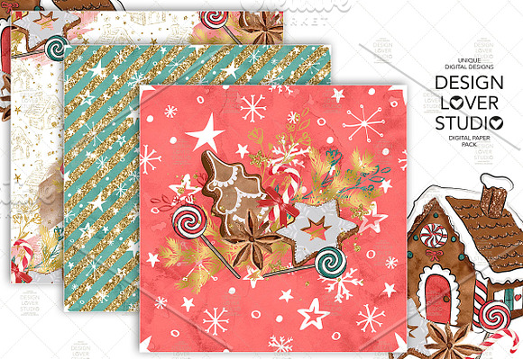 -50% Gingerbread house DP pack in Patterns - product preview 4