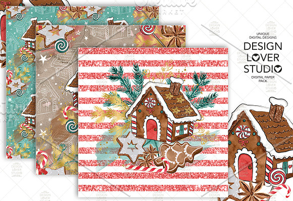-50% Gingerbread house DP pack in Patterns - product preview 5