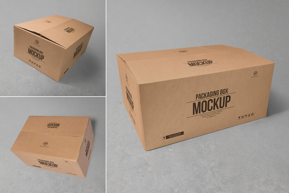 Cardboard Box Mockups in Product Mockups - product preview 8