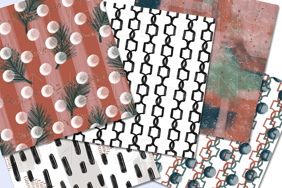 Muted Mauve Abstract Paper Set in Patterns - product preview 1