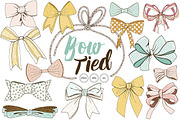 Tied Bow ClipArt Hand Drawn Ribbons