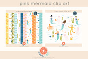 mermaid paper pack and clip art