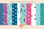 pink mermaid paper pack