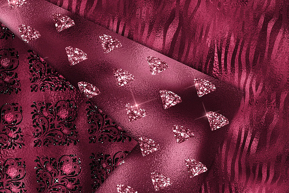 Burgundy Glam Digital Paper in Textures - product preview 1