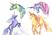 Cute unicorn horse PNG watercolor