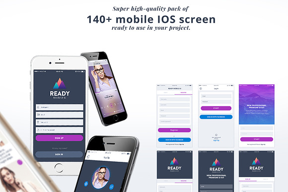 Ready Professional IOS Mobile UI Kit in UI Kits and Libraries - product preview 1