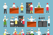 Professional cooking icons set