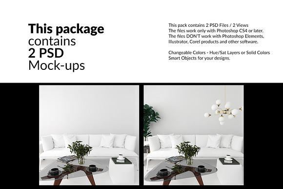 Pipe Pillows, Carpet & Frames Set in Product Mockups - product preview 1