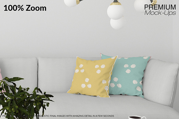 Pipe Pillows, Carpet & Frames Set in Product Mockups - product preview 16