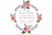 Watercolor Rose Garden Wreath