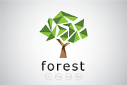 Polygon Glass Tree Logo Template