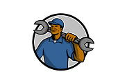 African American Mechanic Mascot