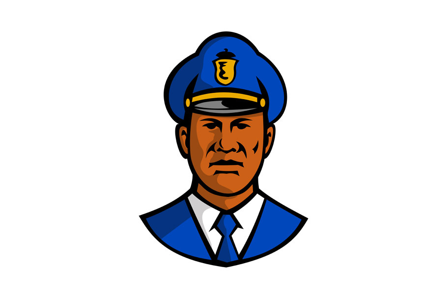 African American Policeman Mascot