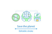 Planet saving concept icon