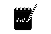 Notebook with math formula icon