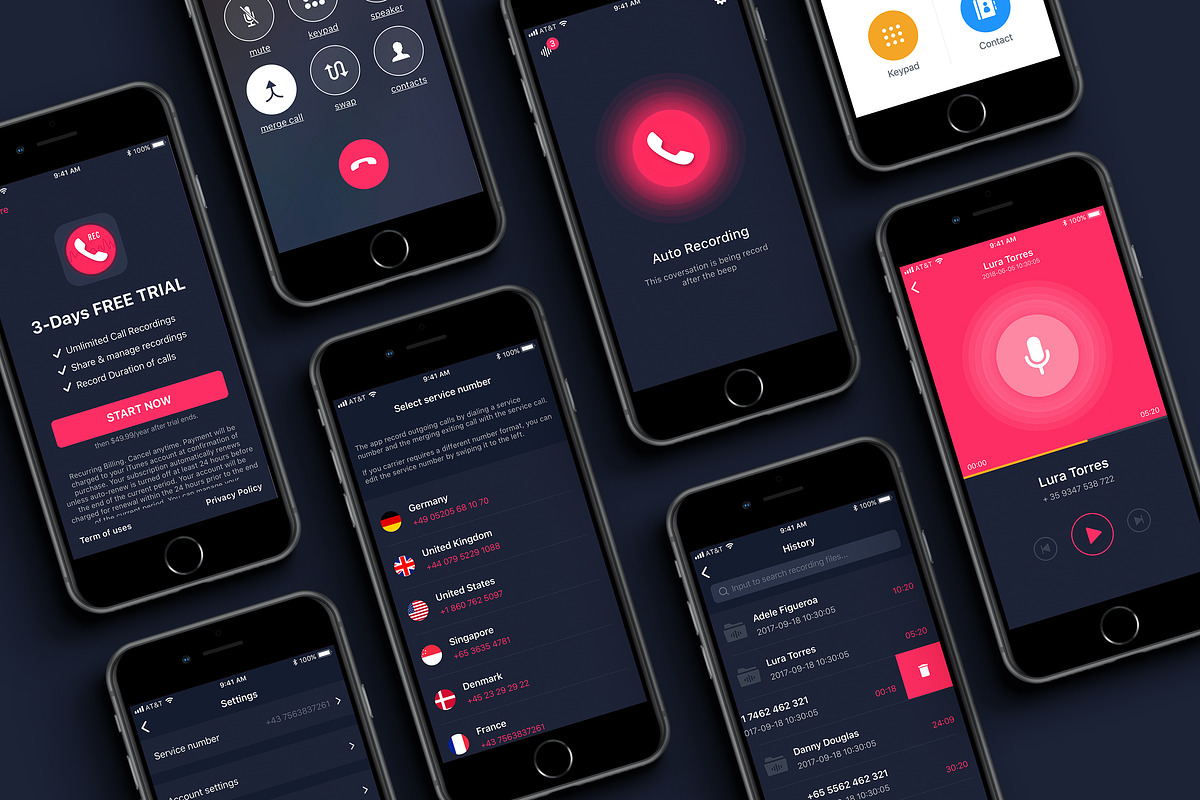 Auto Recorder Mobile App Concept in App Templates - product preview 8