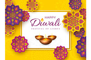 Diwali festival holiday design with