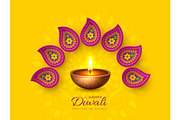 Diwali festival holiday design with